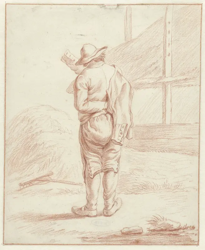 Staande boer, van achteren Wall Art by anonymous - High-Resolution Digital Print