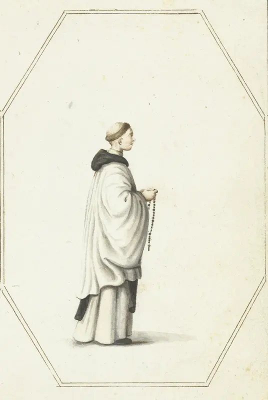 Staande broeder met een rozenkrans Wall Art by Gesina ter Borch - High-Resolution Digital Print