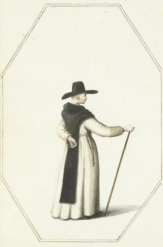 Staande broeder met een staf Wall Art by Gesina ter Borch - High-Resolution Digital Print