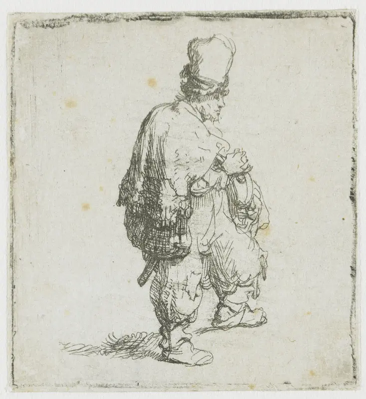 Staande draailierspeler Wall Art by Rembrandt van Rijn - High-Resolution Digital Print
