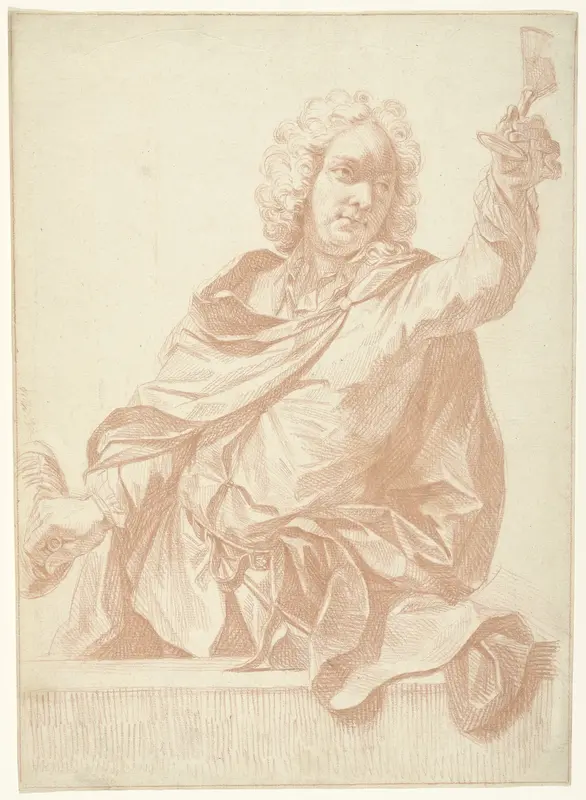 Staande drinker met opgeheven glas Wall Art by anonymous - High-Resolution Digital Print