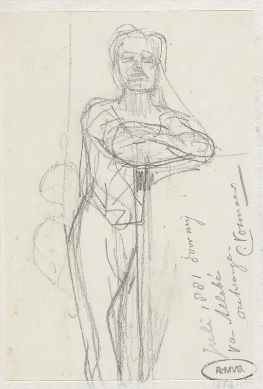 Staande figuur, de armen over elkaar Wall Art by August Allebé - High-Resolution Digital Print