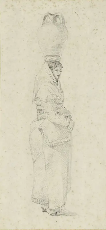 Staande (Griekse) vrouw Wall Art by Dominique Vivant Denon (baron) - High-Resolution Digital Print