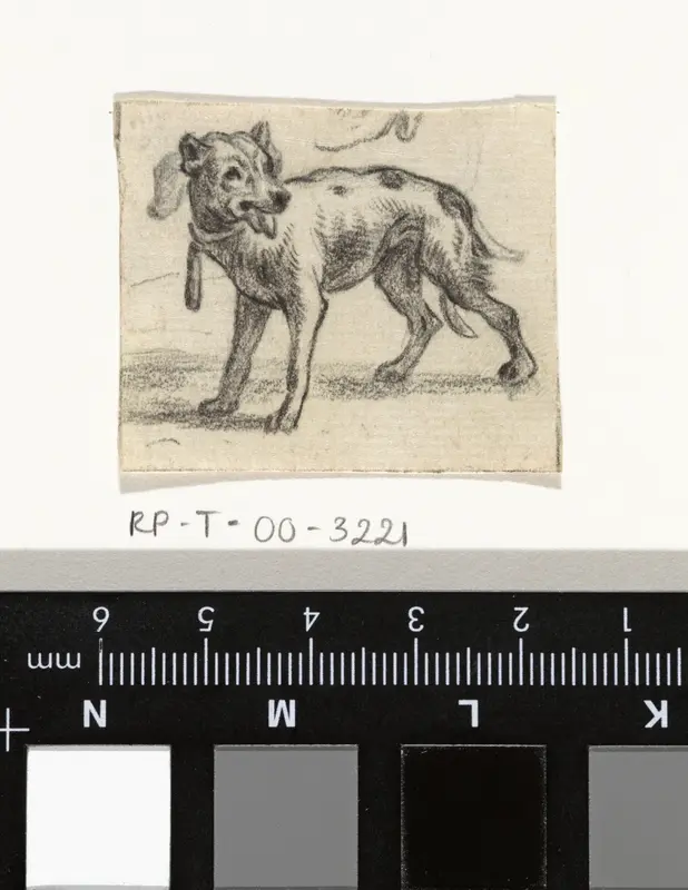 Staande hond met de tong uit de bek Wall Art by Abraham Hendrik Winter - High-Resolution Digital Print