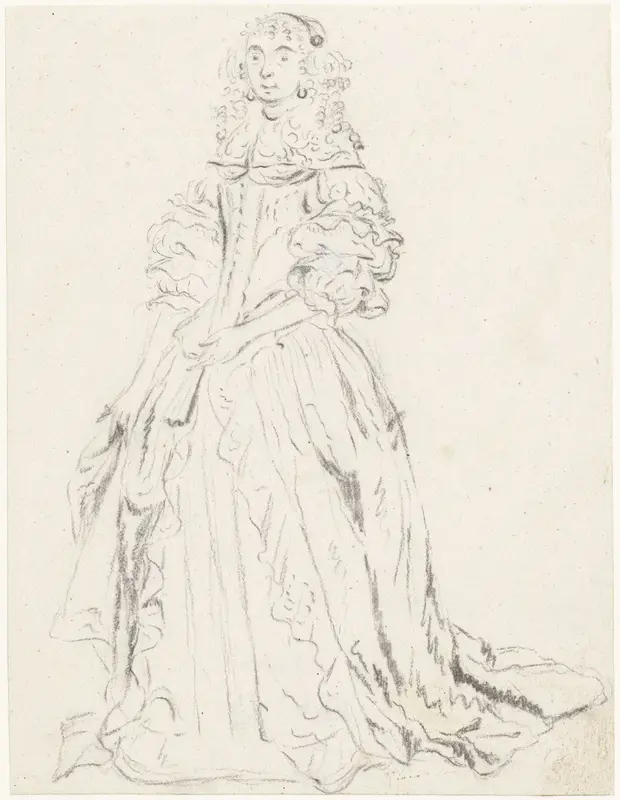 Staande jonge vrouw Wall Art by Gesina ter Borch - High-Resolution Digital Print