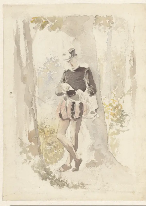 Staande jongeman die een brief leest Wall Art by Albert Neuhuys (1844-1914) - High-Resolution Digital Print