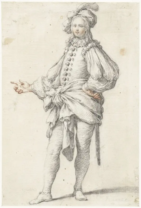 Staande jongeman in theaterkostuum Wall Art by anonymous - High-Resolution Digital Print