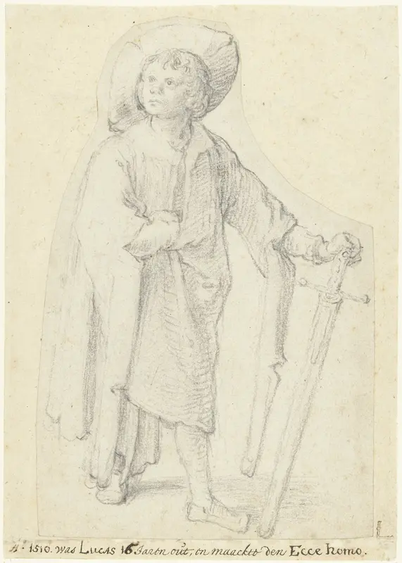 Staande jongen met zwaard Wall Art by Lucas van Leyden - High-Resolution Digital Print