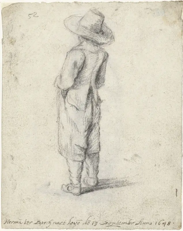 Staande jongen, van achteren gezien Wall Art by Unknown - High-Resolution Digital Print