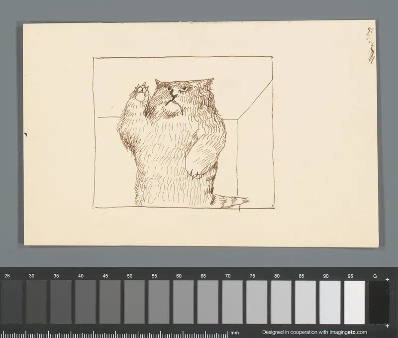 Staande kat Wall Art by Mart Kempers - High-Resolution Digital Print