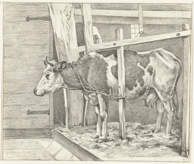 Staande koe in de stal Wall Art by Jean Bernard - High-Resolution Digital Print