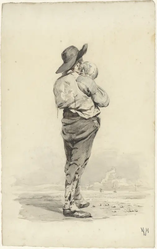 Staande man drinkend uit een kruik Wall Art by Anton Mauve - High-Resolution Digital Print