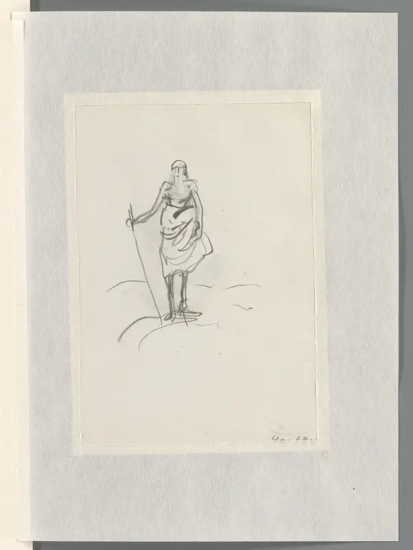 Staande man in lendedoek, met staf Wall Art by Marius Bauer - High-Resolution Digital Print
