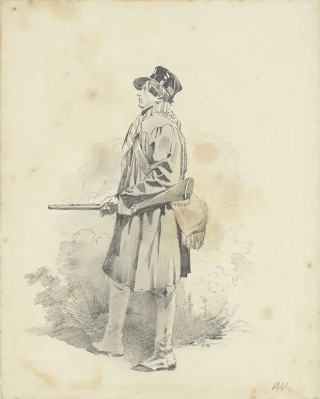 Staande man met een jachtgeweer Wall Art by Pieter van Loon - High-Resolution Digital Print