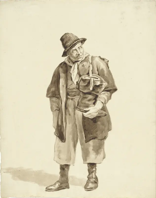 Staande man met een laars in de hand Wall Art by Pieter van Loon - High-Resolution Digital Print