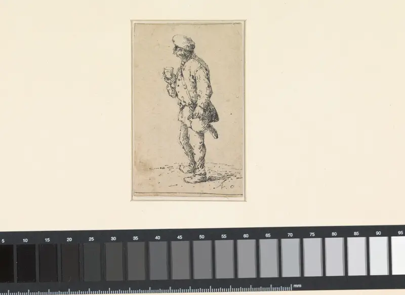 Staande man met glas en kruik Wall Art by Jean Théodore Joseph Linnig - High-Resolution Digital Print