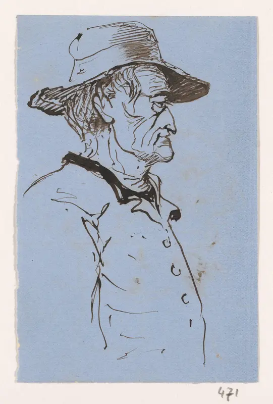 Staande man met hoed Wall Art by Johannes Tavenraat - High-Resolution Digital Print