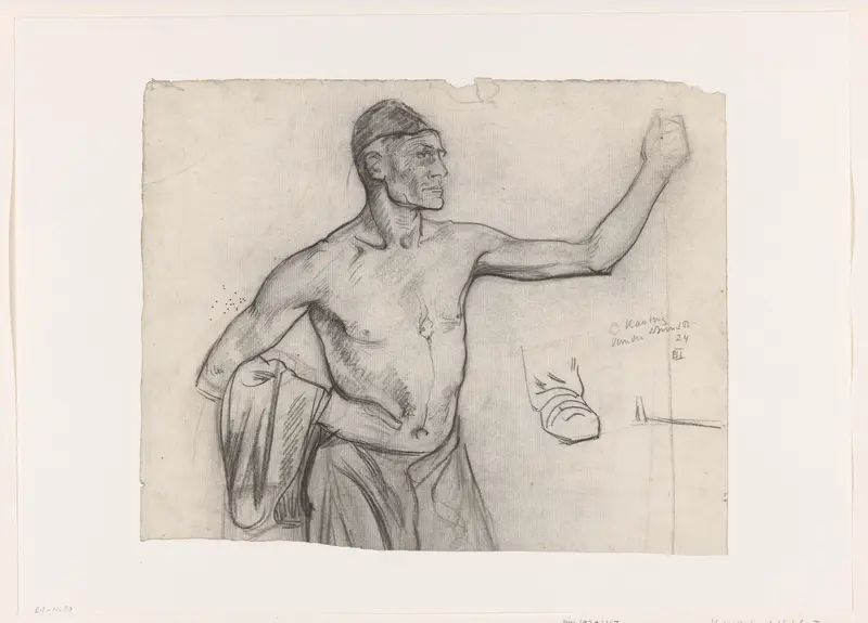 Staande man met ontbloot bovenlichaam, ten halven lijve Wall Art by Richard Nicolaüs Roland Holst - High-Resolution Digital Print
