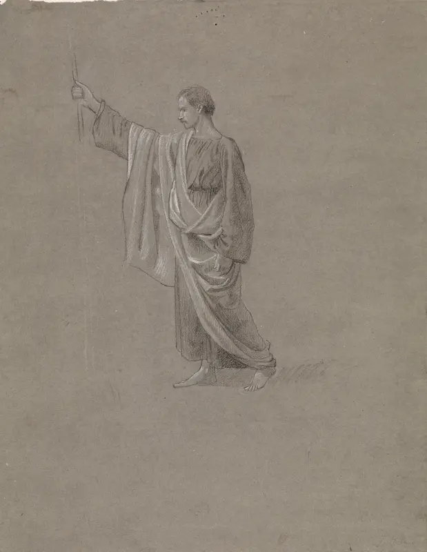 Staande man met staf, naar links Wall Art by Johan Hendrik Koelman - High-Resolution Digital Print