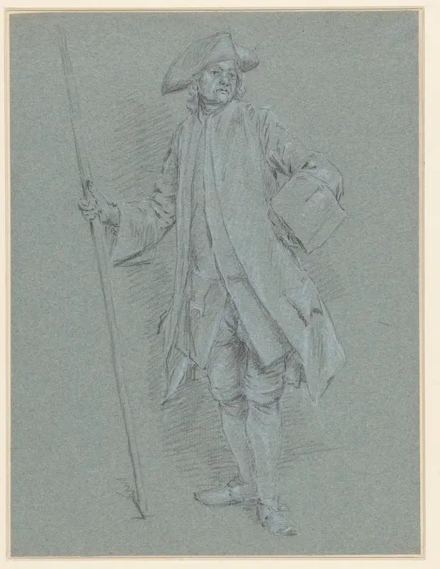 Staande man met steek Wall Art by anonymous - High-Resolution Digital Print