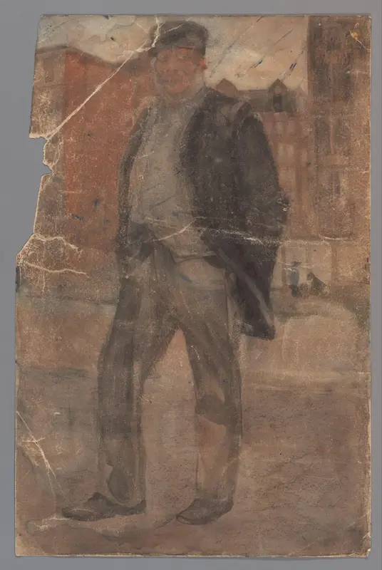 Staande man met stijve pet Wall Art by Carel Adolph Lion Cachet - High-Resolution Digital Print