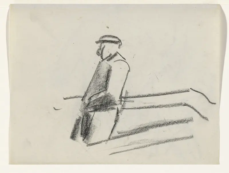 Staande man op een boot Wall Art by Leo Gestel - High-Resolution Digital Print