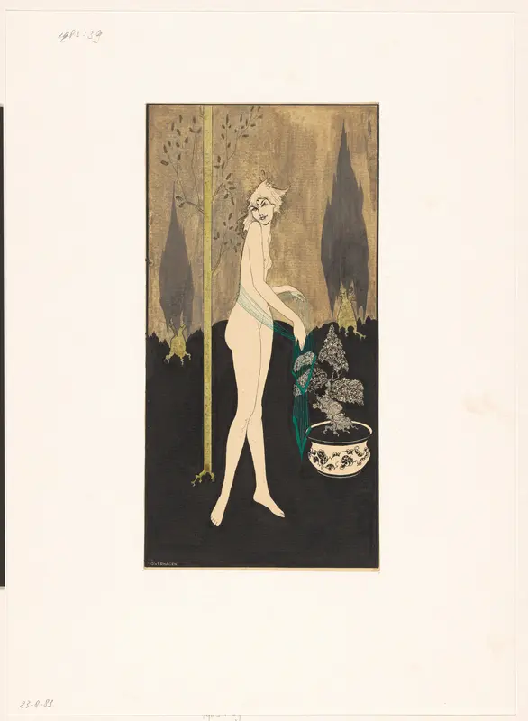 Staande naakte vrouw Wall Art by Unknown - High-Resolution Digital Print