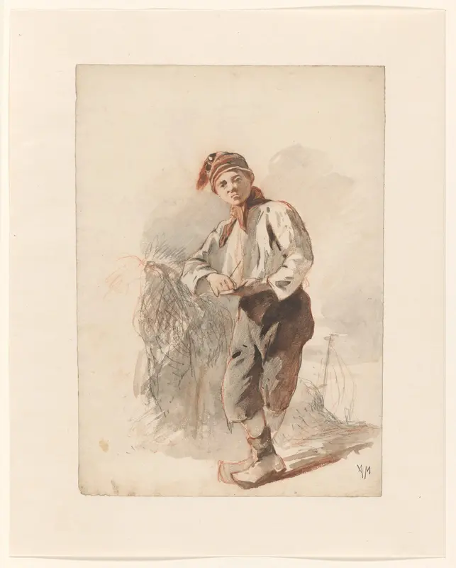 Staande vissersjongen met muts Wall Art by Anton Mauve - High-Resolution Digital Print