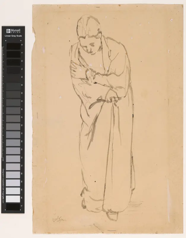 Staande voorovergebogen vrouw Wall Art by Unknown - High-Resolution Digital Print