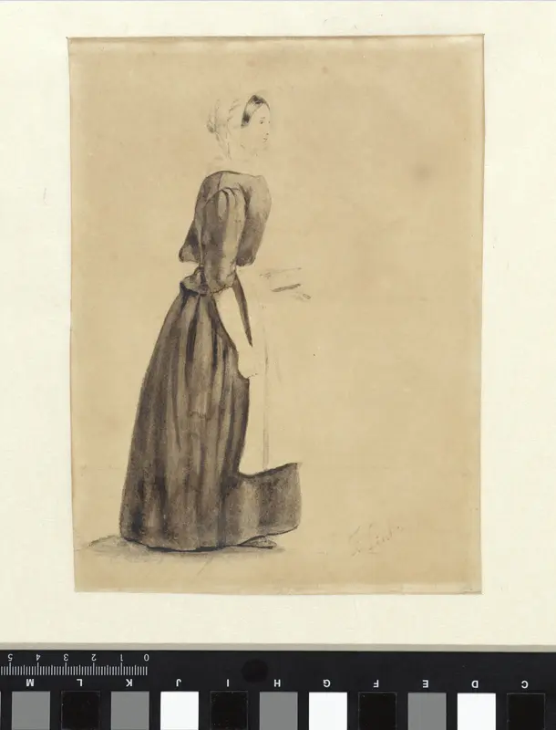 Staande vrouw, in profiel Wall Art by Ferdinand Ernst Lintz - High-Resolution Digital Print