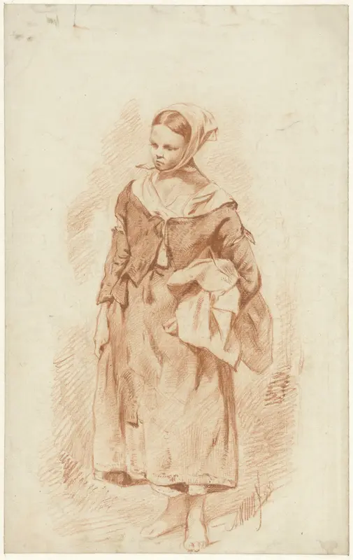 Staande vrouw met hoofddoek Wall Art by Anton Mauve - High-Resolution Digital Print