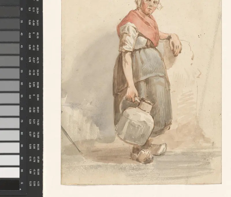 Staande vrouw met kruik Wall Art by Jan Bedijs Tom - High-Resolution Digital Print