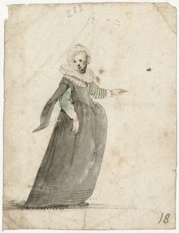 Staande vrouw met opgeheven arm Wall Art by Gesina ter Borch - High-Resolution Digital Print