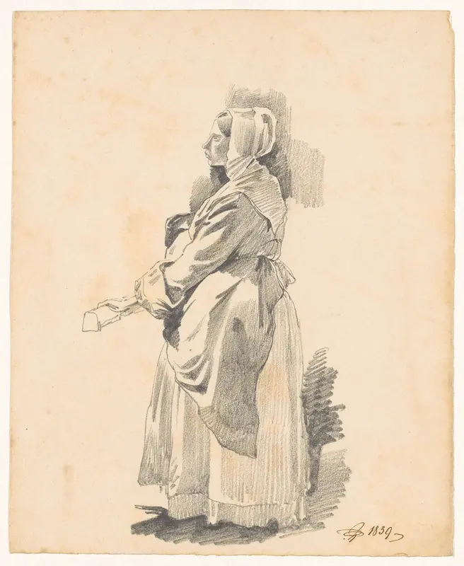 Staande vrouw, naar links Wall Art by Pieter van Loon - High-Resolution Digital Print