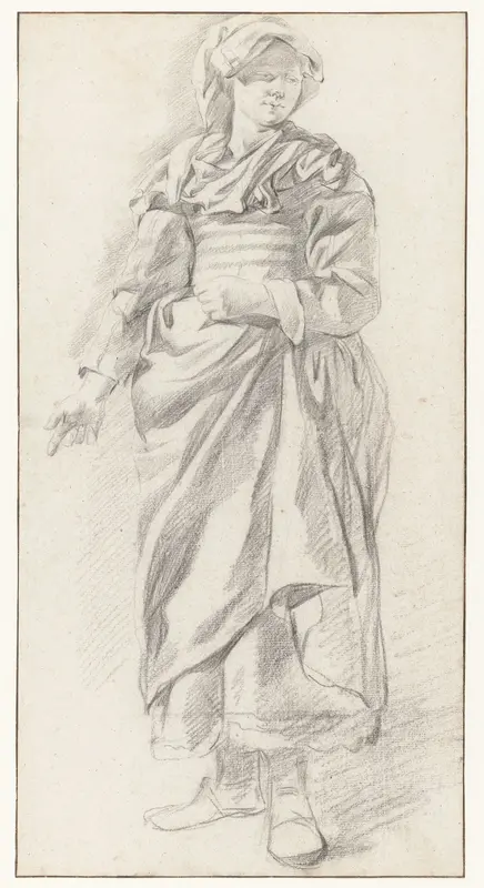 Staande vrouw van voren Wall Art by Gerrit Berckheyde - High-Resolution Digital Print