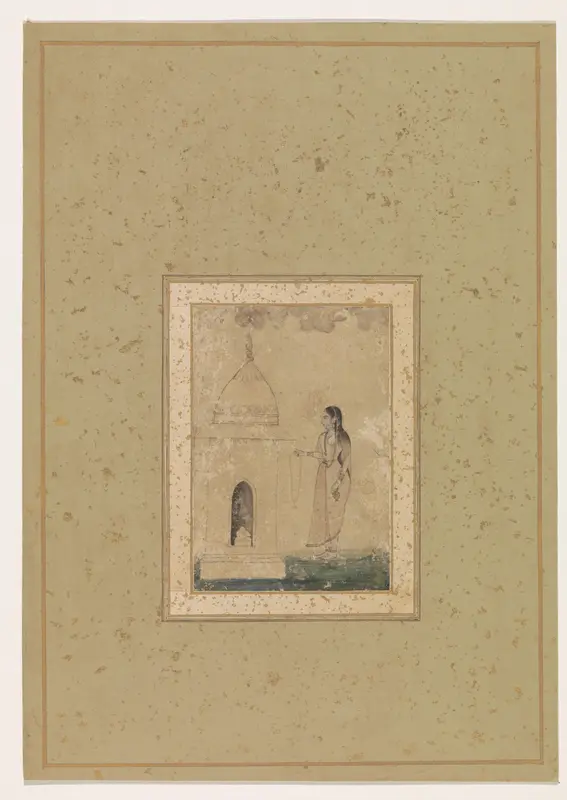 Staande vrouw voor een linga-altaar Wall Art by anonymous - High-Resolution Digital Print