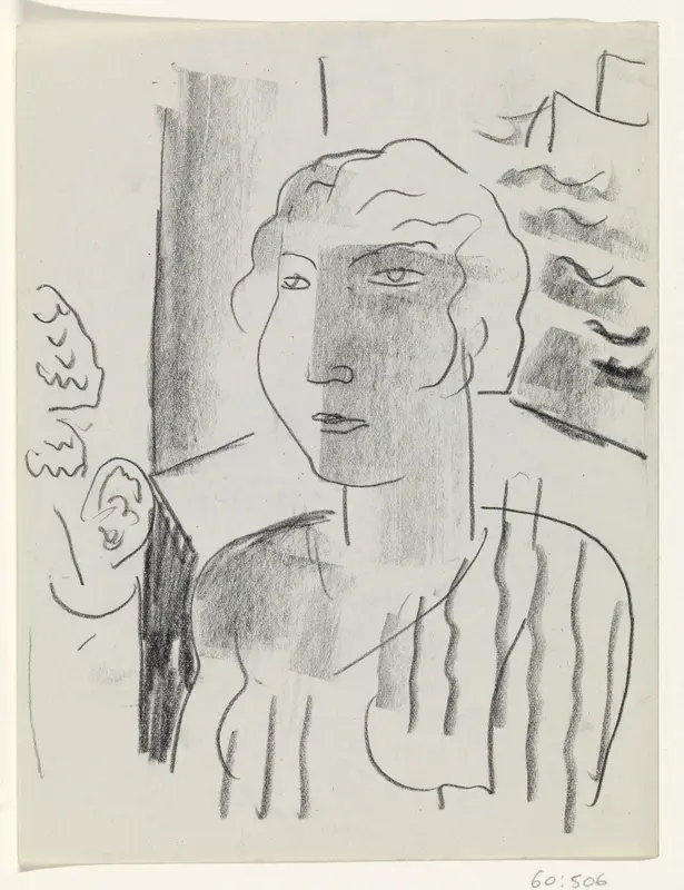 Staande vrouw voor een raam Wall Art by Leo Gestel - High-Resolution Digital Print