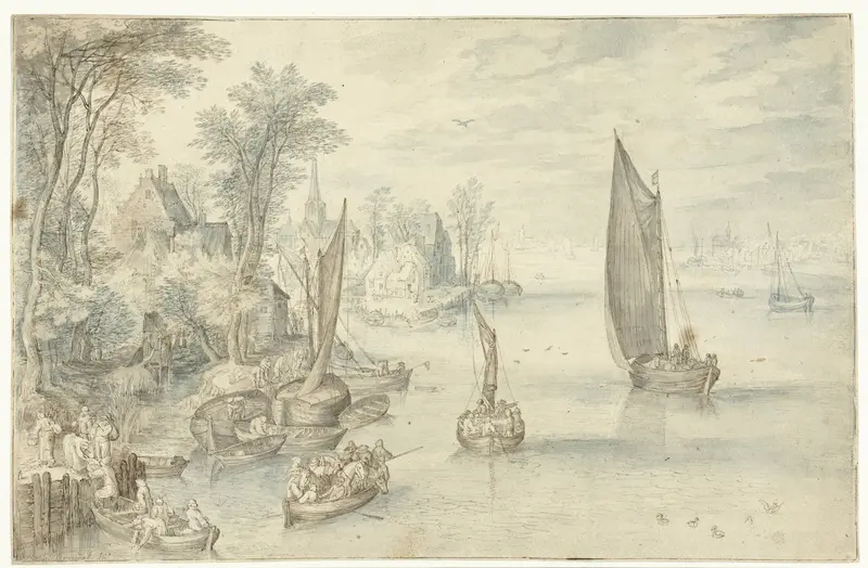 Stad aan een brede rivier Wall Art by anonymous - High-Resolution Digital Print