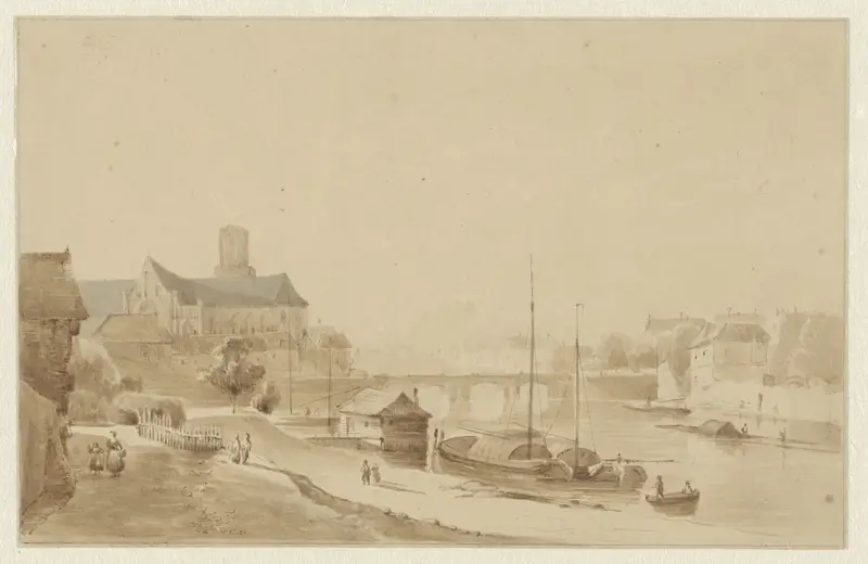 Stad aan een rivier Wall Art by Unknown - High-Resolution Digital Print