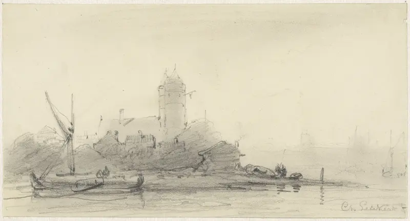 Stad aan rivier Wall Art by Charles Leickert - High-Resolution Digital Print