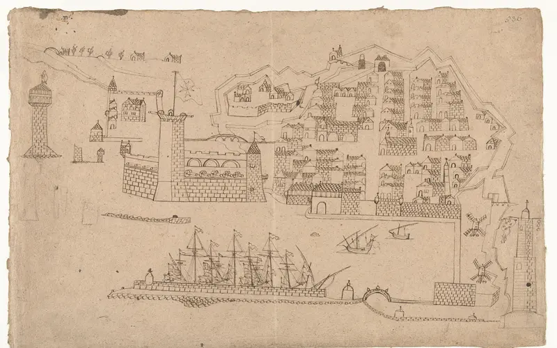 Stad met haven Wall Art by anonymous - High-Resolution Digital Print