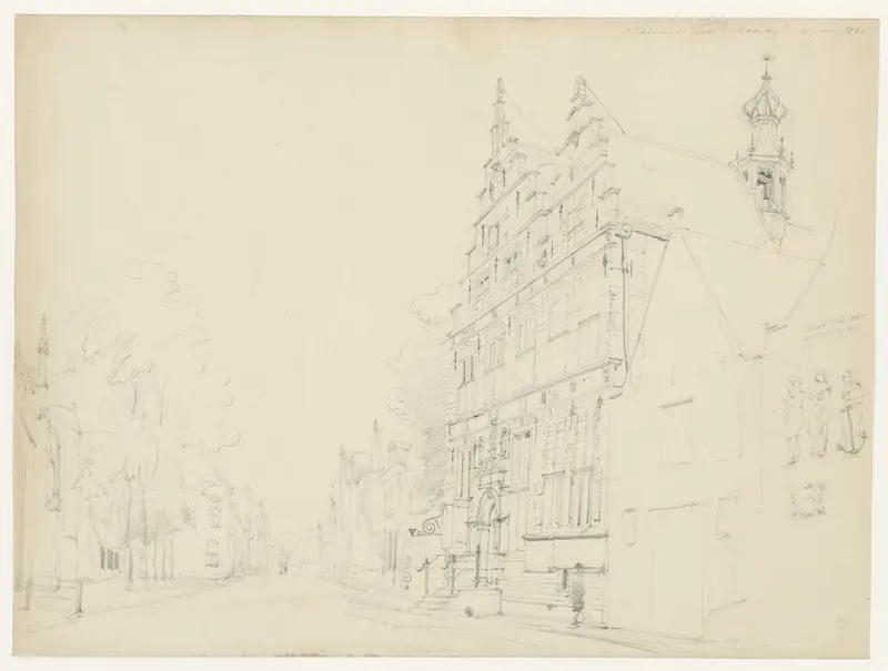 Stadhuis en kerk te Naarden Wall Art by Cornelis Springer - High-Resolution Digital Print