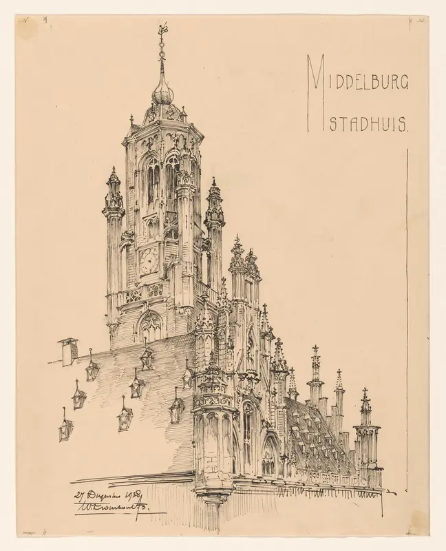 Stadhuis van Middelburg Wall Art by Willem Kromhout - High-Resolution Digital Print
