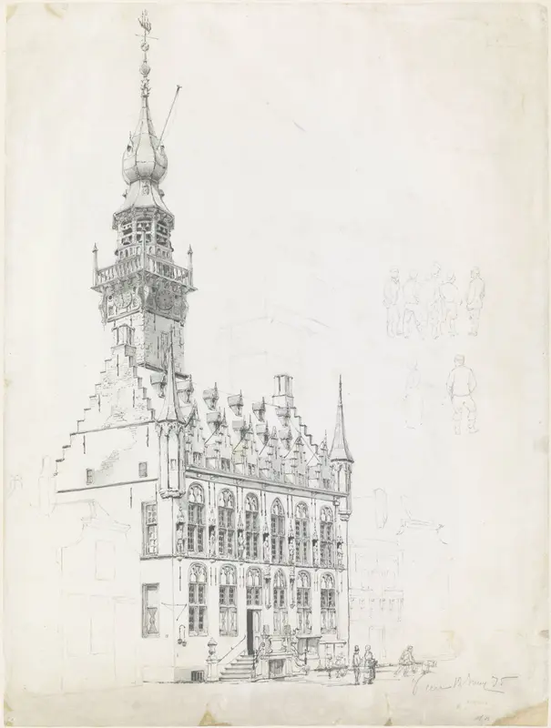Stadhuis van Veere Wall Art by Willem de Haas Hemken - High-Resolution Digital Print