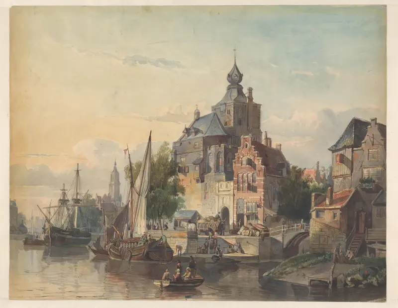 Stadsgezicht aan het water Wall Art by Unknown - High-Resolution Digital Print