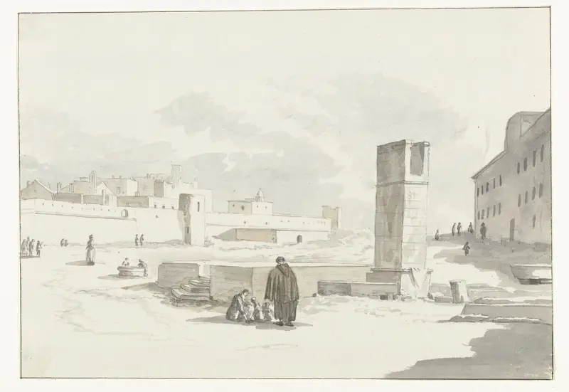 Stadsgezicht in Giovenazzo Wall Art by Louis Ducros - High-Resolution Digital Print