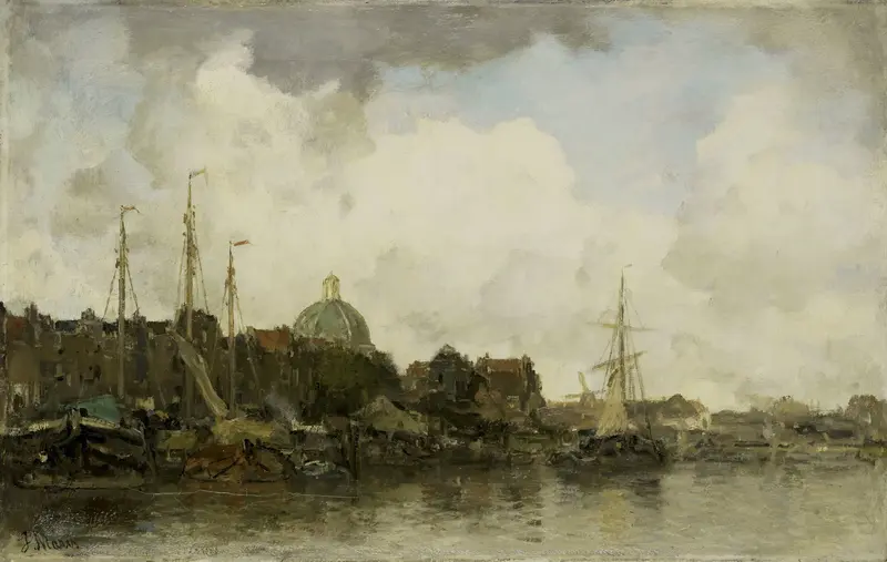 Stadsgezicht met koepelkerk Wall Art by Jacob Maris - High-Resolution Digital Print