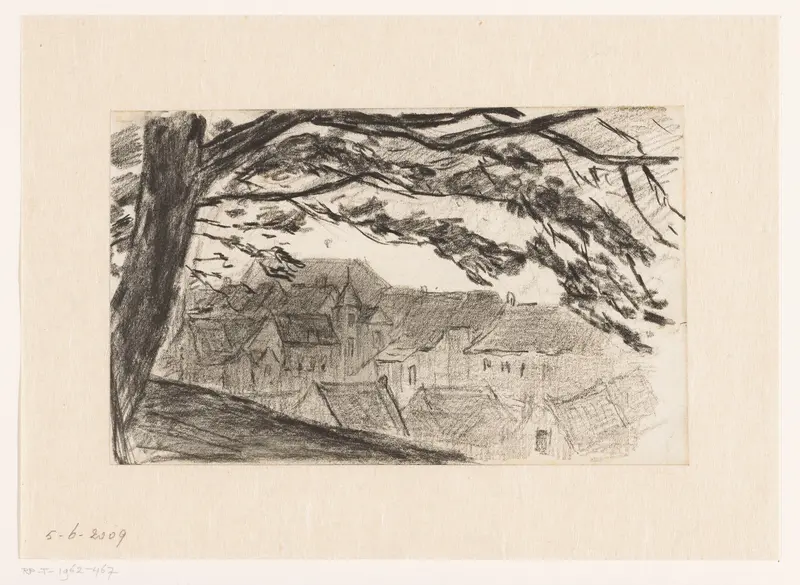 Stadsgezicht op Kleve met boom op de voorgrond Wall Art by Carel Nicolaas Storm van 's-Gravesande - High-Resolution Digital Print