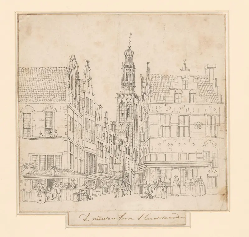 Stadsgezicht van Leeuwarden met de Nieuwe Toren Wall Art by Unknown - High-Resolution Digital Print