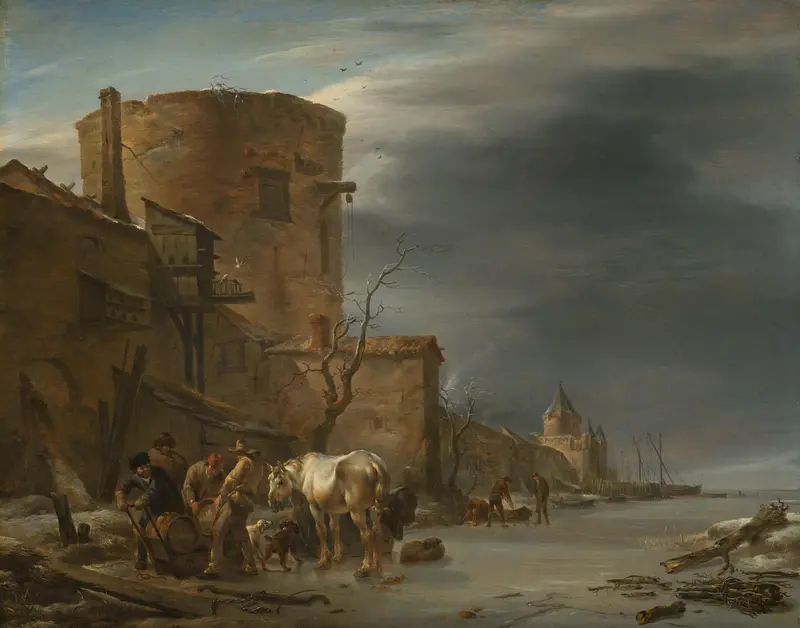 Stadswal van Haarlem in de winter Wall Art by Nicolaes Pietersz Berchem - High-Resolution Digital Print